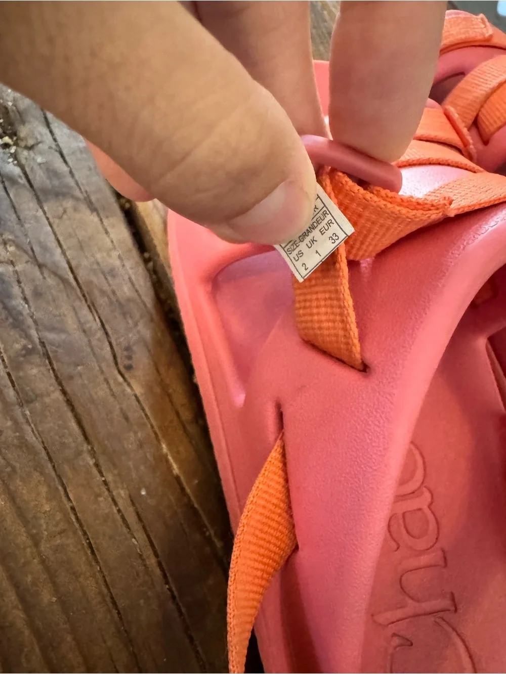 Chaco Kids Pink and Orange Adjustable Strap Sandals